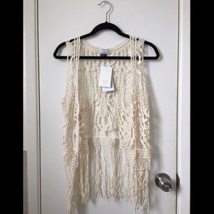 NEW! Crochet vest with fringe